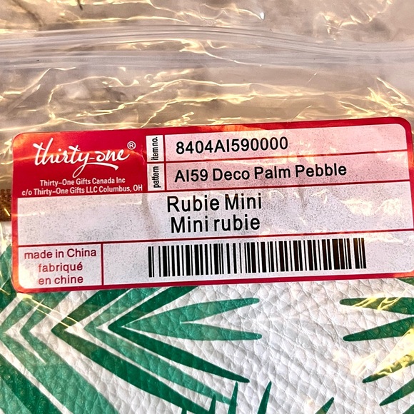 Thirty One Rubi Mini Purse Handbag. Deco palm pebble - Picture 2 of 4